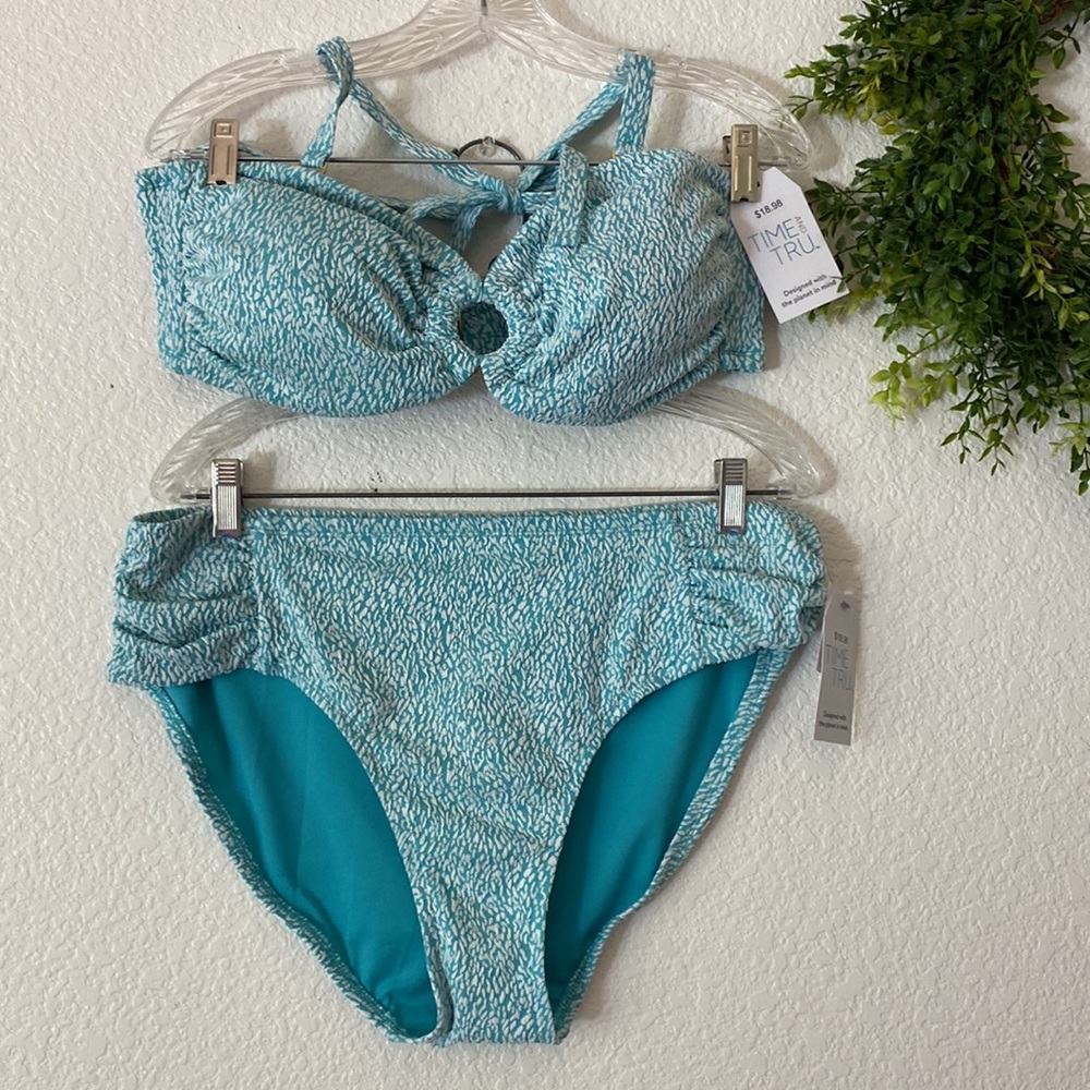 Time And Tru Teal Bikini Two Piece Swimsuit